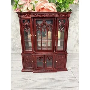 Vintage Gorgeous Bespaq China Cabinet Glass Shelves Miniature Dollhouse NIB 1:12